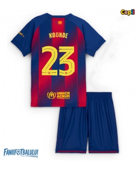 Barcelona Jules Kounde #23 Echipament de Fotbal Replică 2025-26 Copii Acasa (+ Șorturi)